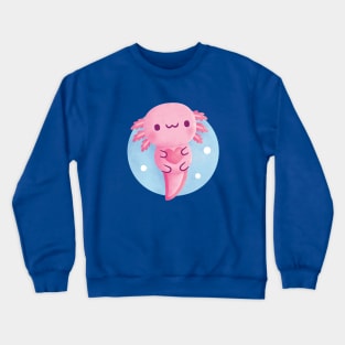 Cute Axolotl Hugging Heart Crewneck Sweatshirt